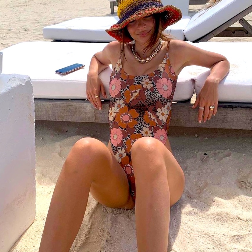 Inamorata woman (by @emrata) leopard floral one piece swim suit